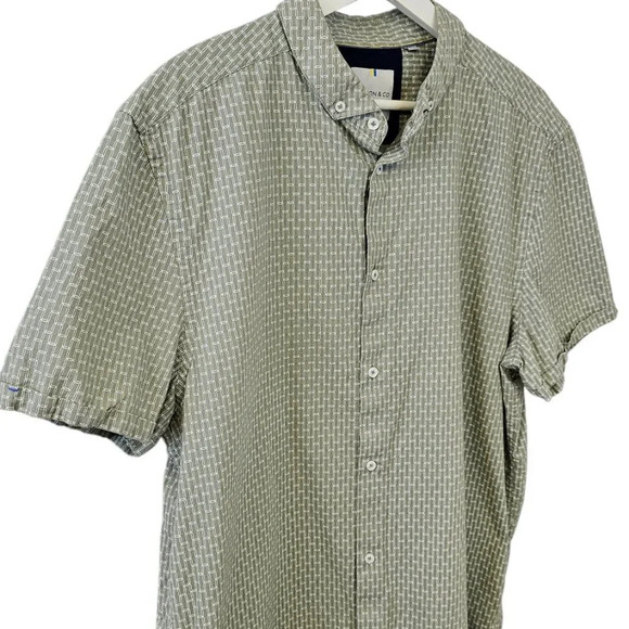 Larsson & Co Mens Short Sleeve Button Down Shirt Size XL Linen Blend - Picture 5 of 7